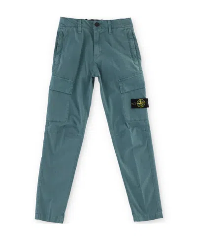 Stone Island Logo Sweatpants In Blue