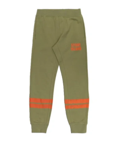 Stone Island Logo Sweatpants In Green