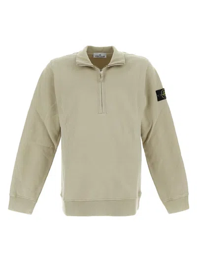 Stone Island Logo Sweatshirt In Beige