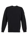 Stone Island Oversized Ribbed Hoodie With Drawstring In Black