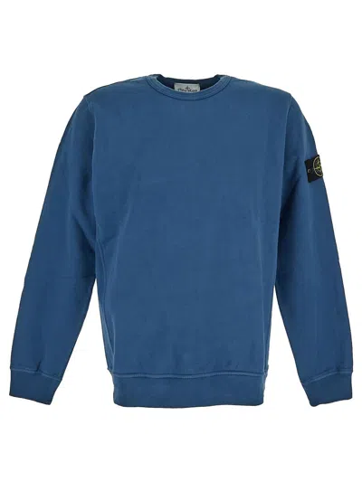 Stone Island Logo Sweatshirt In Blue