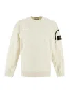 Stone Island Logo Sweatshirt In Ivory