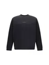 Stone Island Cropped Black Sweatshirt With Bold Emblem In Multi