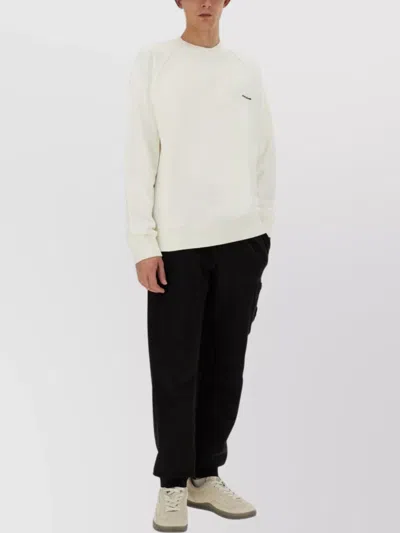 Stone Island Logo Sweatshirt Raglan Sleeves In White
