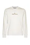 Stone Island Logo-print Cotton Sweatshirt In White