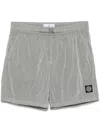 Stone Island Crinkled Shorts In Grey
