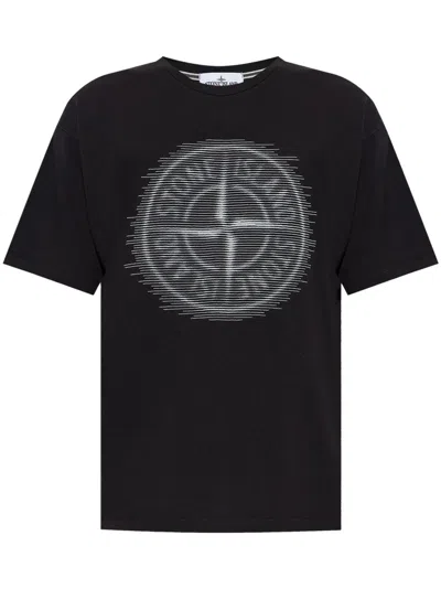 Stone Island Logo T-shirt In Black