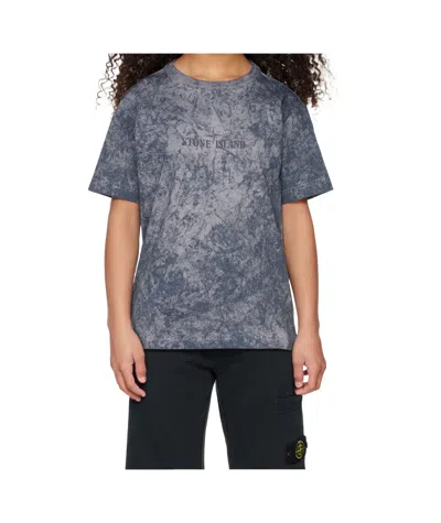 Stone Island Logo T-shirt In Blue