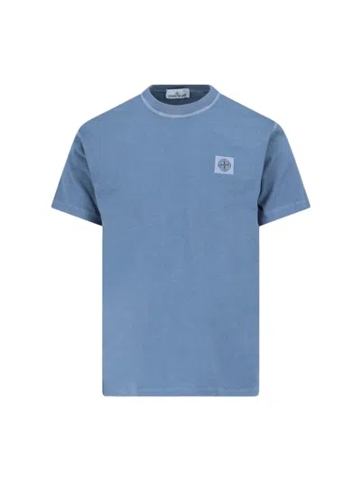 Stone Island Logo T-shirt In Blue