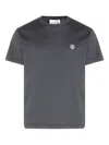 Stone Island Slim Fit Cotton Jersey T-shirt With Compass Patch Clothing In Gray