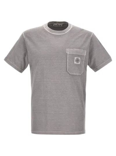 Stone Island Logo T-shirt In Grey