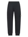 Stone Island Elastic Waistband Regular Fit Ribbed Cuffs Side Pockets In Black  