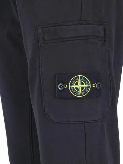 Stone Island Pantalone Cargo In Blue