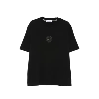 Stone Island Logo-detail T-shirt In Black