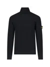 Stone Island Ghost Virgin Wool Funnel-neck Sweater In Black  