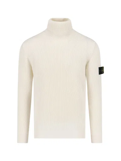 STONE ISLAND LOGO TURTLENECK SWEATER