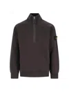 Stone Island Badge Half-zip Cotton Sweatshirt