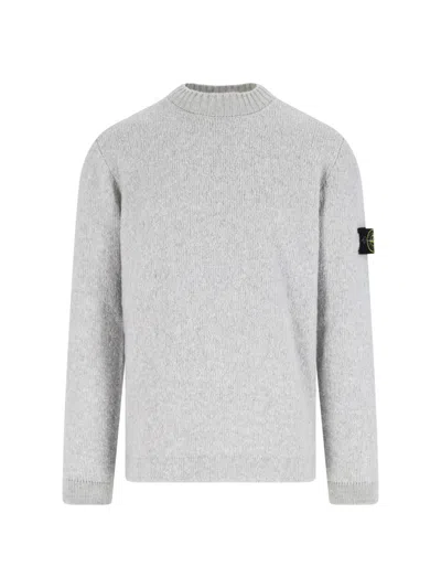 STONE ISLAND LOGO WOOL BLEND SWEATER