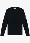 Stone Island Logo Wool Sweater In Black