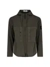 Stone Island Drawstring Hooded Jacket Pockets In Green