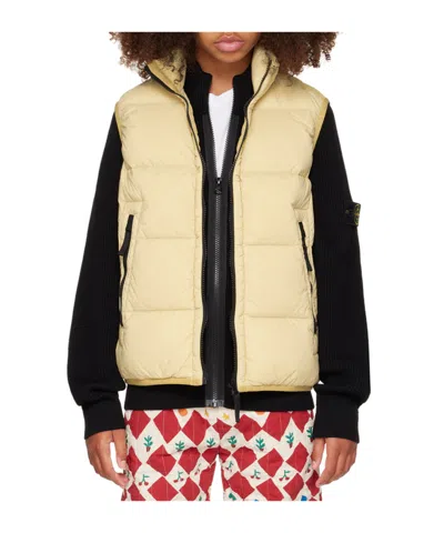STONE ISLAND LOGO ZIPPER VEST DOWN JACKET