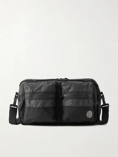 Stone Island 9200024 Double-coated Cotton Ripstop Crossbody Bag In Black