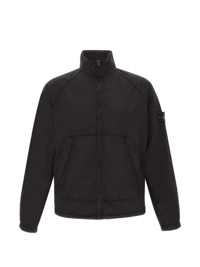 Stone Island Logo-badge Track Jacket In Black