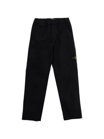 Stone Island Kids' Compass-badge Trousers In Black