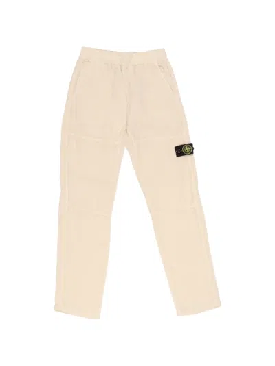 Stone Island Kids' Logo-detail Trousers In Pink