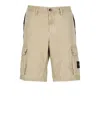 Stone Island Logoed Bermuda Shorts In Beige