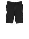 Stone Island Slim Cargo Bermuda Shorts In Black