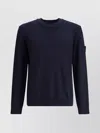 Stone Island Cotton Sweatshirt With Logo Embroidery On The Left Sleeve