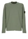 Stone Island Malfilé Cotton Fleece Sweatshirt In Green