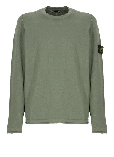 STONE ISLAND LOGOED SWEATER