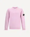 Stone Island Logo-patch Crew-neck Sweater In Pink