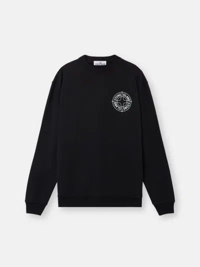 Stone Island Logo-embroidered Sweatshirt In Black
