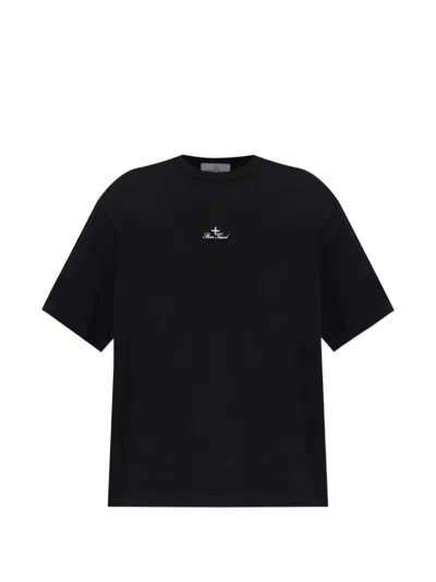 Stone Island Logo-embroidered T-shirt In Black
