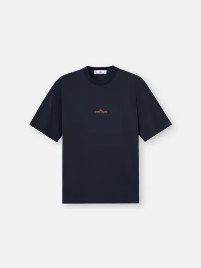Stone Island Logo-embroidered T-shirt In Blue