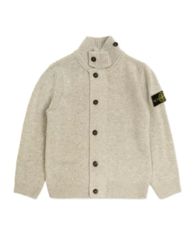 Stone Island Logo-patch Cardigan In Neutral