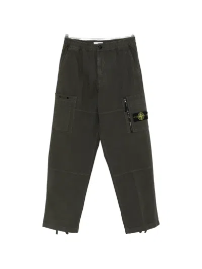 Stone Island Logo-patch Cargo Pants In Black