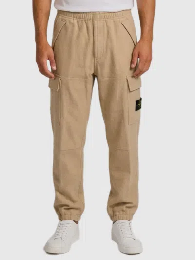 Stone Island Logo-patch Cargo Pants In Brown