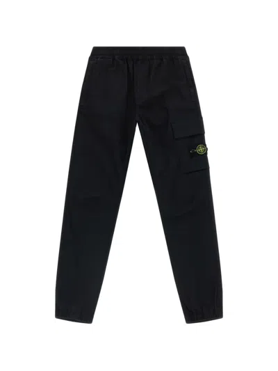 Stone Island Kids' Logo-patch Cargo Pants In Black