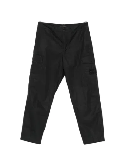 Stone Island Logo-patch Cargo Pants In Black