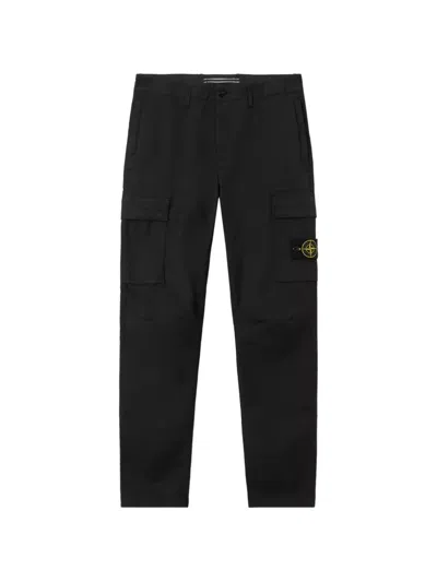 Stone Island Logo-patch Cargo Pants In Black