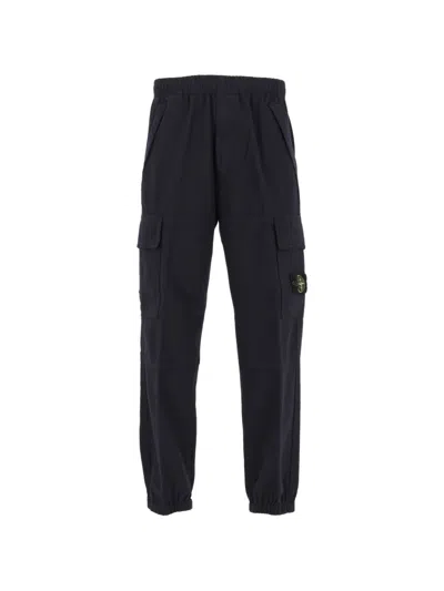 Stone Island Logo-patch Cargo Pants In Black