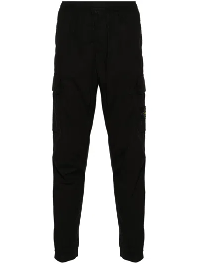 Stone Island Logo-patch Cargo Pants In Black