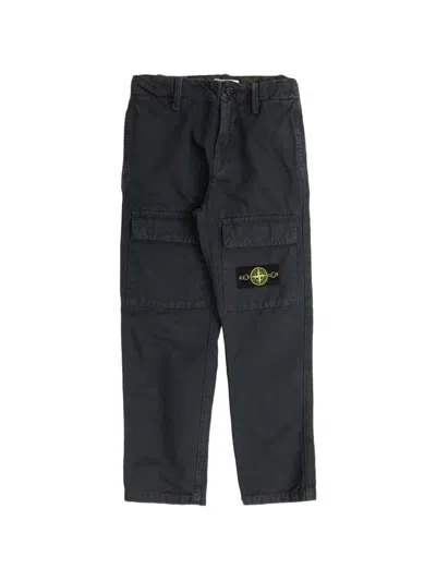 Stone Island Kids' Logo-patch Cargo Pants In Black