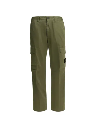 Stone Island Logo-patch Cargo Pants In Green