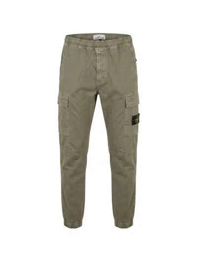 Stone Island Logo-patch Cargo Pants In Green