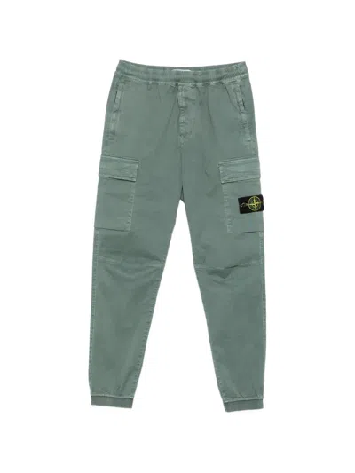 Stone Island Logo-patch Cargo Pants In Blue